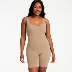 Instant Shaping Beige Full Body Shaper Bodysuit Seamless Compression Large